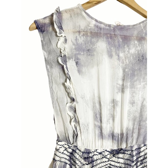 Chelsea & Violet Purple Ruffle Abstract Boho Midi Dress Size S - Picture 5 of 8